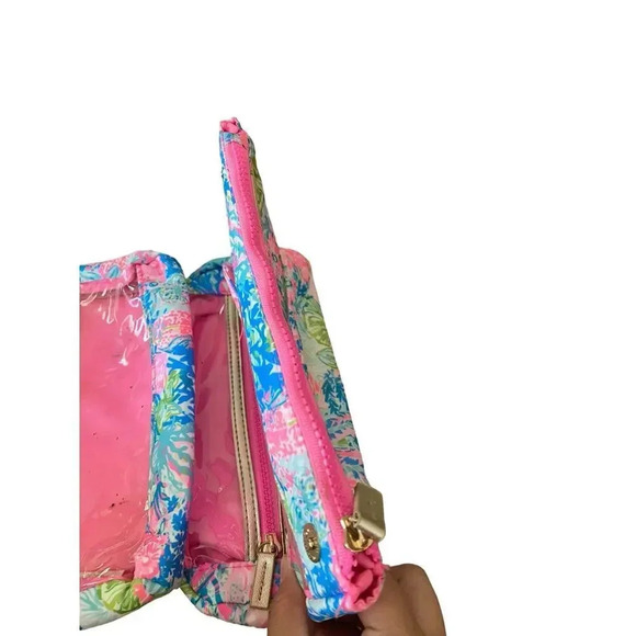 Lilly Pulitzer Fished My Wish Cosmetic Pouch Travel Zip Case - Picture 7 of 7